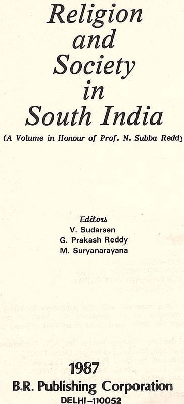 Religion and Society in South India (An Old & Rare Book)