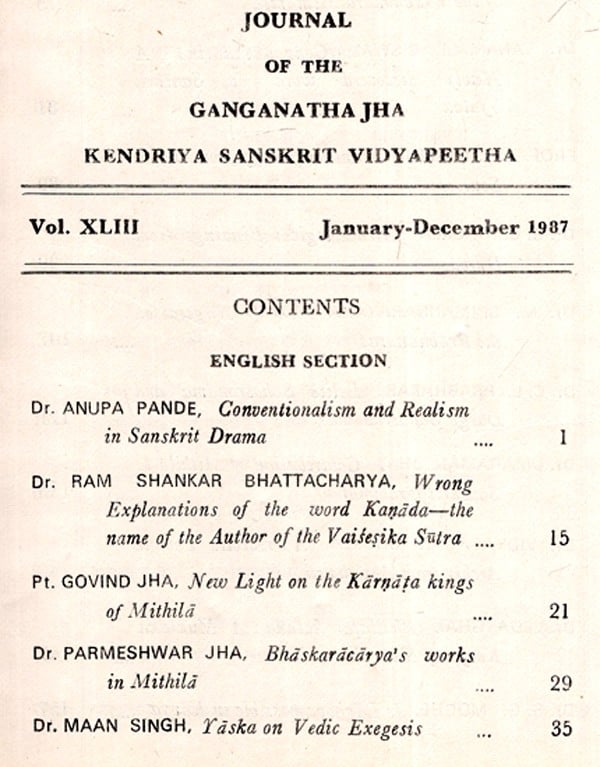 The Journal of the Ganganath Jha Kendriya Sanskrita Vidyapeetha (Vol ...