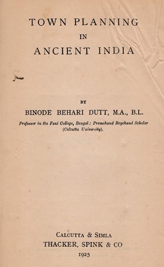 Town Planning in Ancient India (An Old and Rare Book)