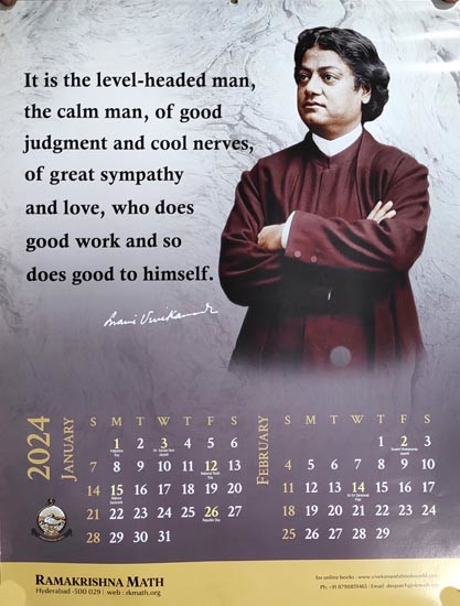 Swami Vivekananda Calendar- 2024 (In English)
