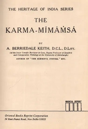 The Karma-Mimamsa