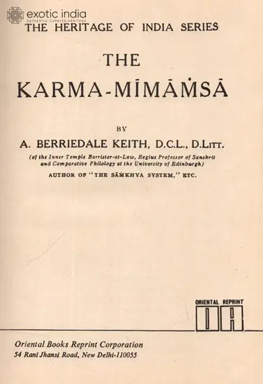 The Karma-Mimamsa