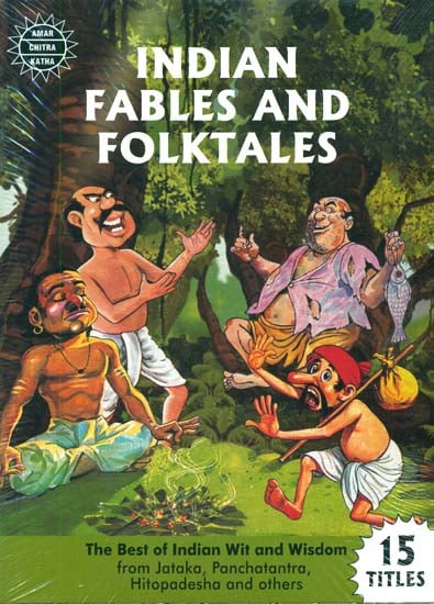 Indian Fables And Folktales (The Best of Indian Wit and Wisdom from Jataka, Panchatantra, Hitopadesha and others) (Set of 15 Books) (Comic Book)