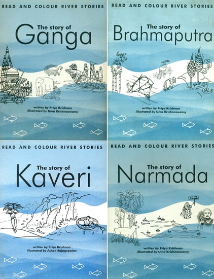 Read and Colour River Stories (The Story of Ganga, Brahmaputra, Kaveri, Narmada) (Set of 4 Books)