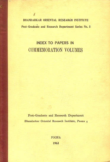 Index to Papers in Commemoration Volumes (An Old and Rare Book)
