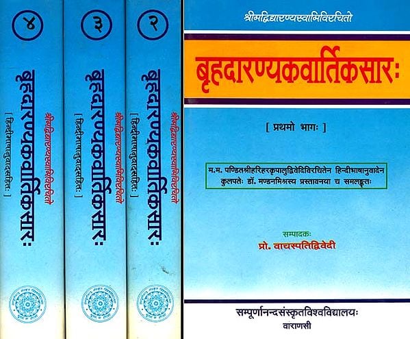 बृहदारण्यकवार्तिकसार (संस्कृत एवं हिंदी अनुवाद): Brihadaranyaka Vartika Sara of Vidyaranya (Set of 4 Volumes)