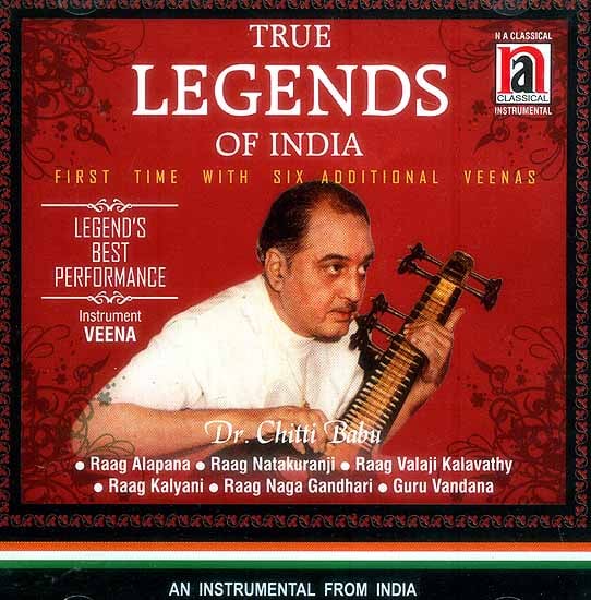 True Legends of India<br> First Time with Six Additional Veenas <br>Legend’s Best Performance<br> Raag Alapana, Raag Natakuranji, Raag Valaji Kalavathy,<br> Raag Kalyani, Raag Naga 

Gandhari, Guru Vandana <br>An Instrumental from India (Audio CD)