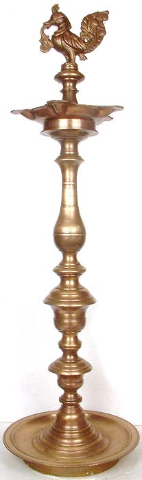 Antiquated Peacock Lamp from South India