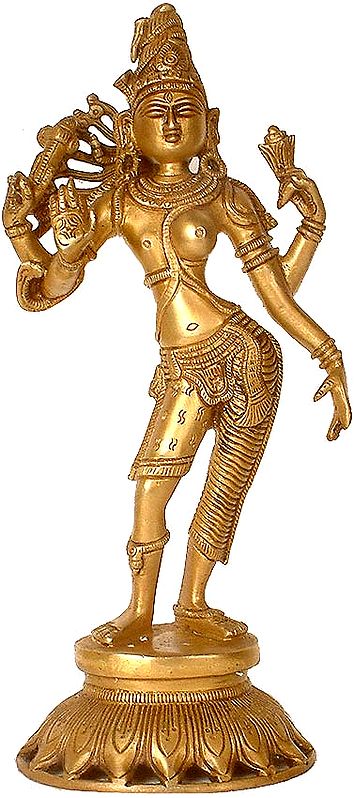 11" Ardhanarishvara Brass Statue | Handmade | Made in India