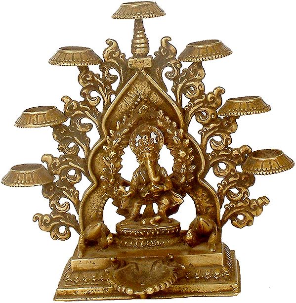 Ashta Deep (Eight Lamp) Ganesha from Nepal