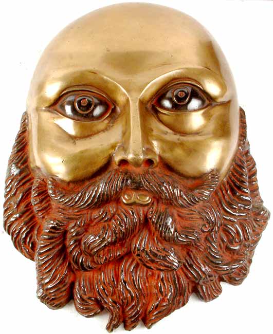 Bald Head and Bearded Face (Wall Hanging Mask)