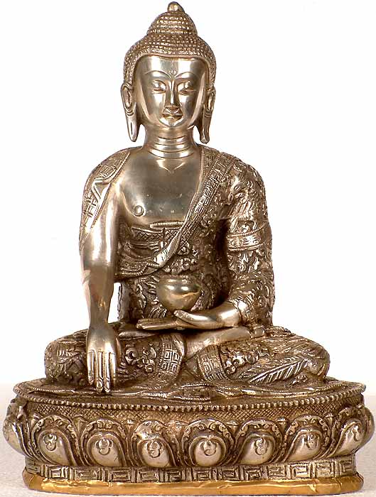 Buddha in Bhumisparsha Mudra (Robe Heavily Worked Over with Birds and Dragons)