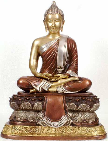 Buddha in the Dhyana Mudra on a Double Lotus Throne