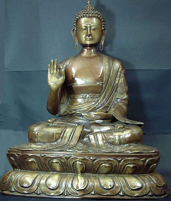 26" Large Size Buddha, the Universal Teacher In Brass | Handmade | Made In India