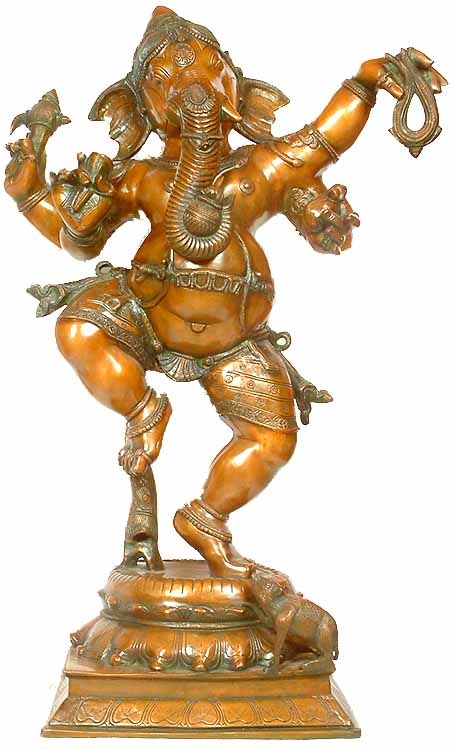 40" Dancing Ganesha In Brass | Handmade | Made In India