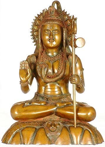 16" Lord Shiva Anugraha Murti in Brass | Handmade | Made in India