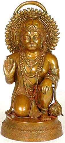 20" Hanuman in Abhaya Mudra In Brass | Handmade | Made In India