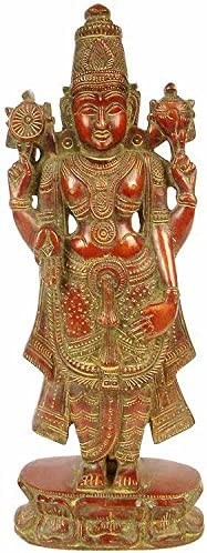 15" Two-Sided Vishnu In Brass | Handmade | Made In India