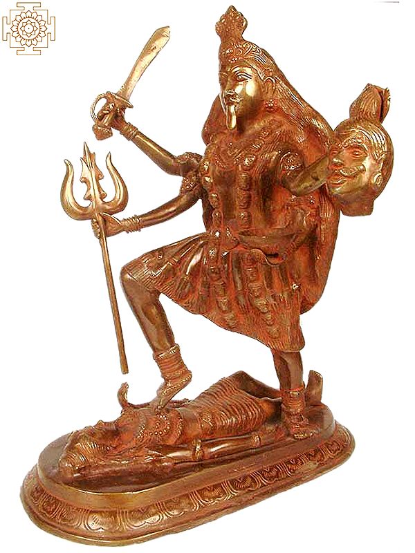 16" Mother Kali In Brass | Handmade | Made In India