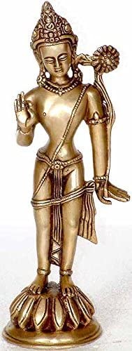 10" (Tibetan Buddhist Deity) Padampani Avalokiteshvara In Brass | Handmade | Made In India