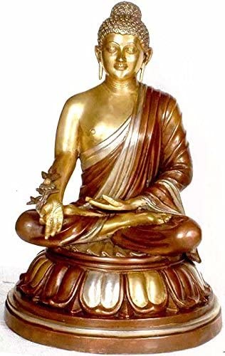 24" Tibetan Buddhist Deity Medicine Buddha In Brass | Handmade | Made In India