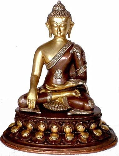 13" Buddha in Bhumisparsha Mudra In Brass | Handmade | Made In India