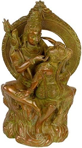 13" The Amours of Shiva and Parvati in Brass | Handmade | Made in India