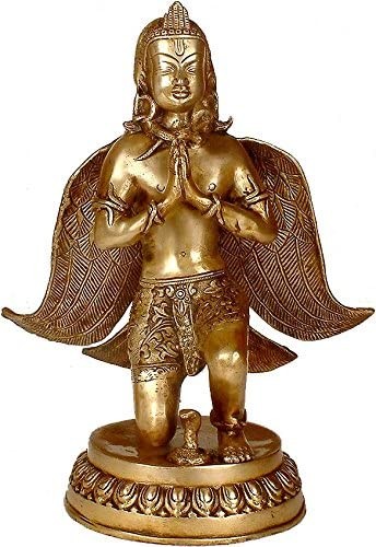 13" Lord Garuda In Brass | Handmade | Made In India