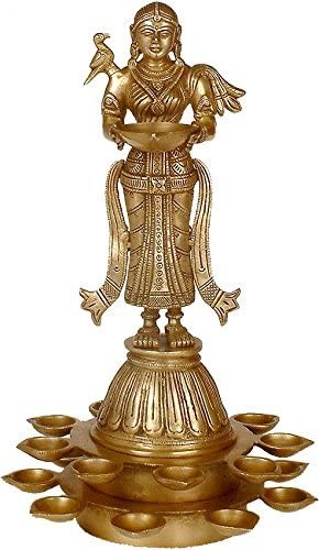 13" Auspicious Lamps in Brass | Handmade | Made in India