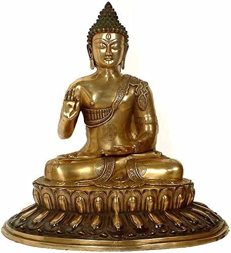 22" Large Size Blessing Buddha In Brass | Handmade | Made In India