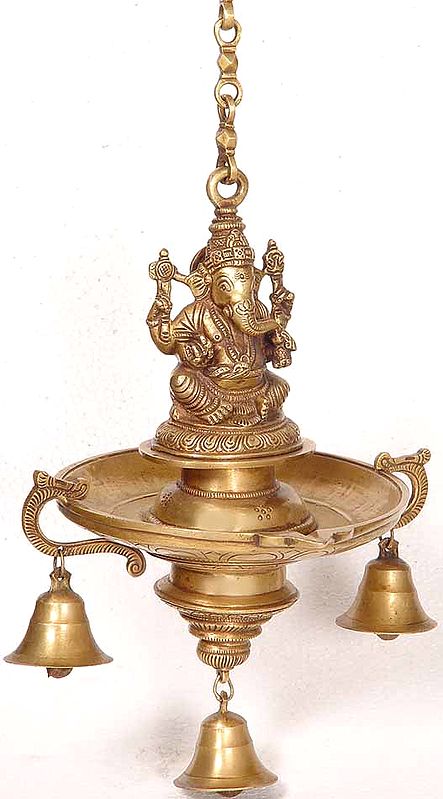 Ganesha Lamp with Bells