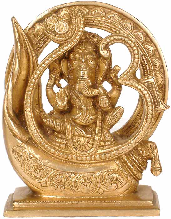 Ganesha, OM and the Crescent Moon