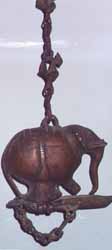 Hanging Elephant Brass Ghee Lamp