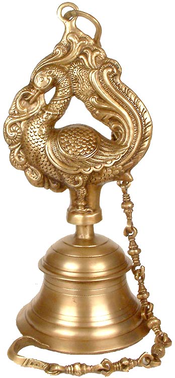 24" Hanging Peacock Bell in Brass | Handmade | Made in India
