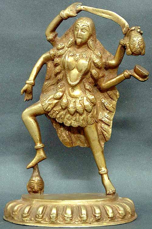 9" Kali the Benevolent Goddess In Brass | Handmade | Made In India