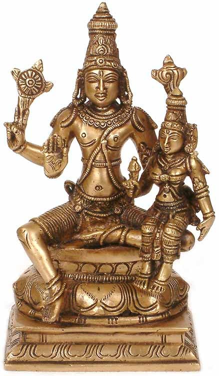 Lakshmi Seated on Vishnu's Lap