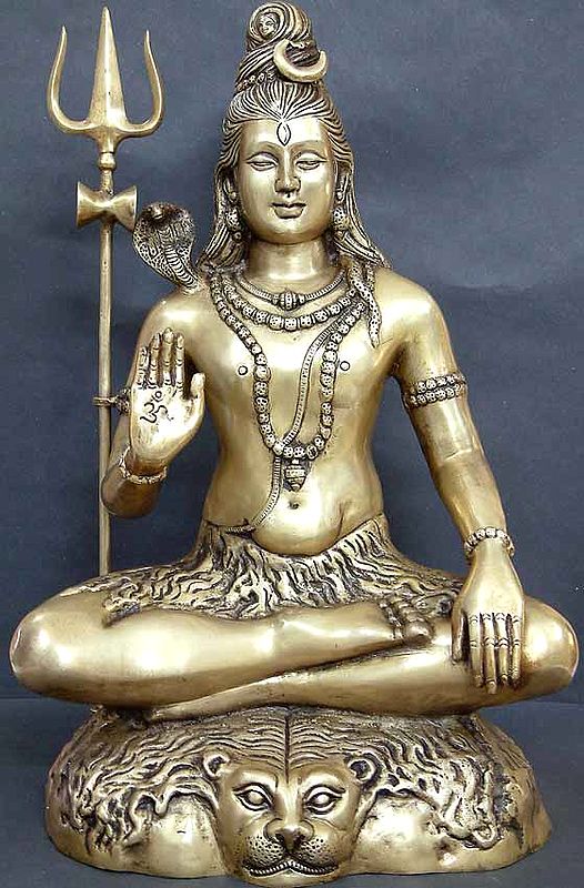 22" Lord Shiva In Brass | Handmade | Made In India