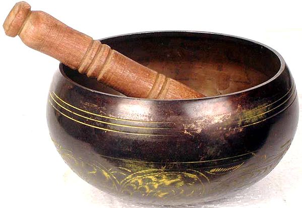 Singing Bowl (Bottom Engraved with Vishva Vajra and Dragon)