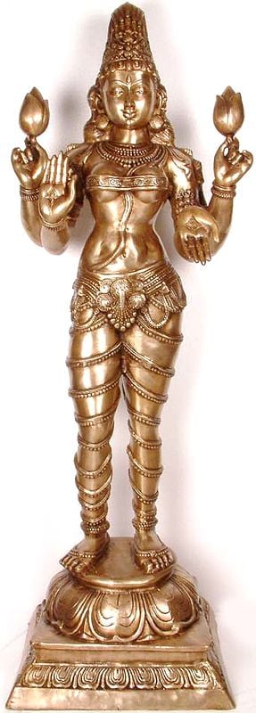 53" Large Size The Goddess Lakshmi In Brass | Handmade | Made In India