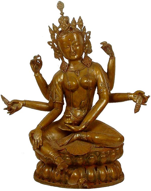 Large Size Vasudhara: The Goddess Who Grants the Boon of Abundance (Tibetan Buddhist Deity)