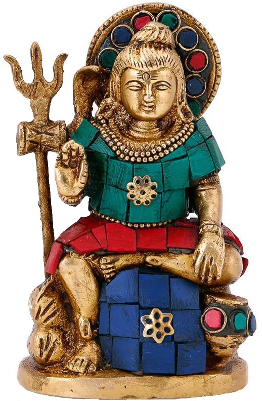 Seated Shiva, With The Richly Inlaid Halo