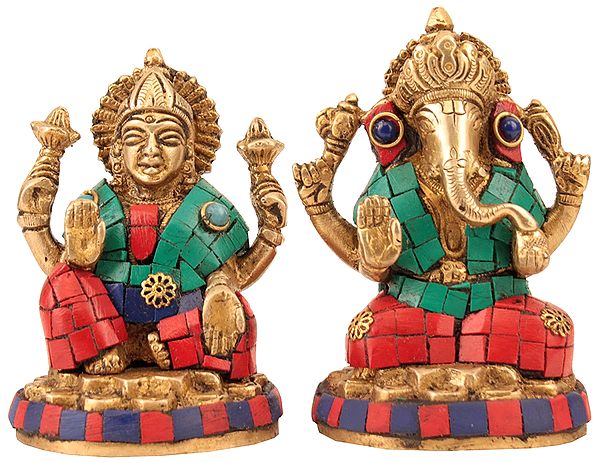 Lakshmi-Ganesha, Inlaid Duo