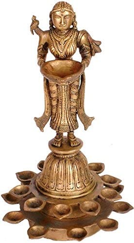 11" Twenty-One Lamps of Prosperity In Brass | Handmade | Made In India