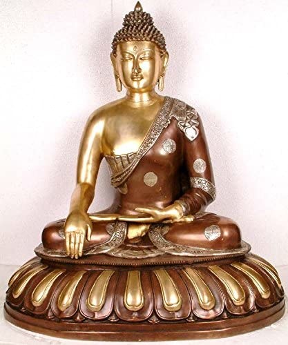 29" Large Size Buddha Calling The Earth to be His Witness In Brass | Handmade | Made In India