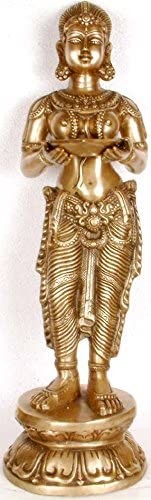 26" Large Size Deep Lakshmi In Brass | Handmade | Made In India