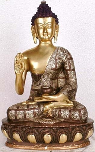 11" Abhaya Buddha In Brass | Handmade | Made In India