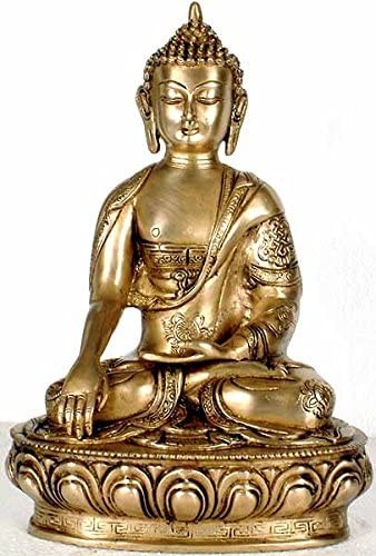 12" Lord Buddha in Bhumisparsha Mudra In Brass | Handmade | Made In India