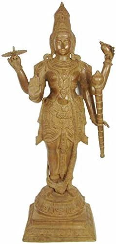42" Large Size Vishnu, In His Own Words In Brass | Handmade | Made In India