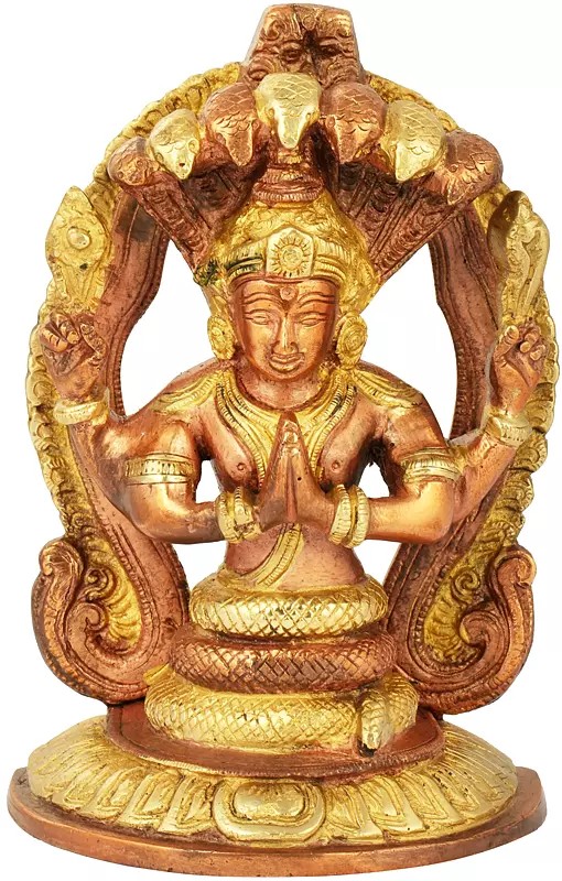 7" Patanjali Statue in Brass | Handmade Patanjali Idol | Made in India