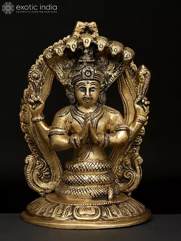 7" Patanjali Statue in Brass | Handmade Patanjali Idol | Made in India